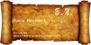 Bara Norbert névjegykártya